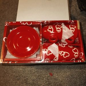 New 8 piece espresso ceramic coffee cup red set